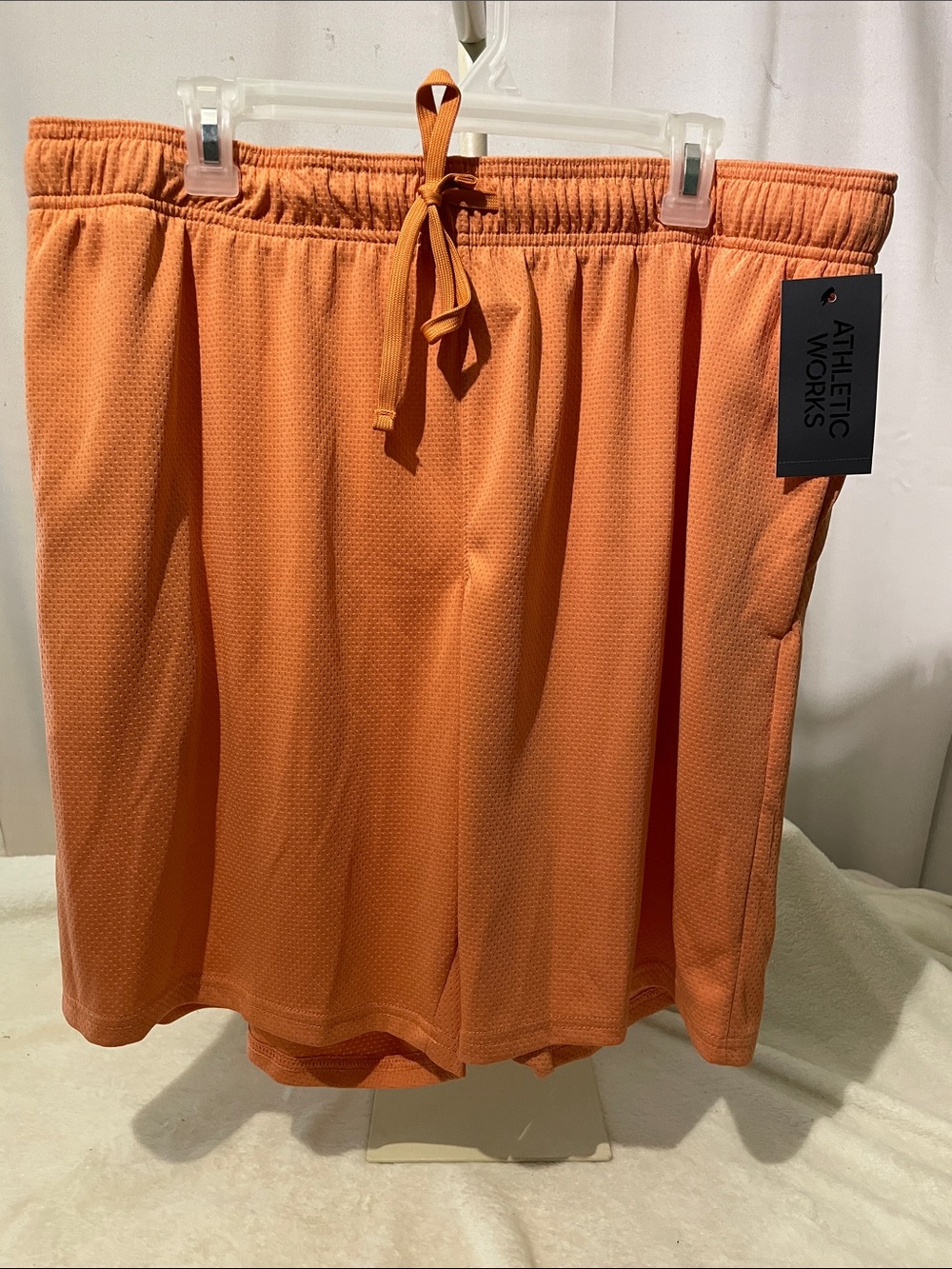 Athletic Works Orange Adobe Drawstring Mesh Shorts